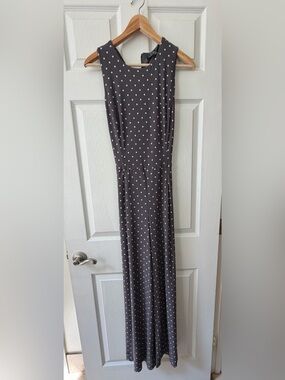 Ralph Lauren Sleeveless Gray Polka Dot Jump suit